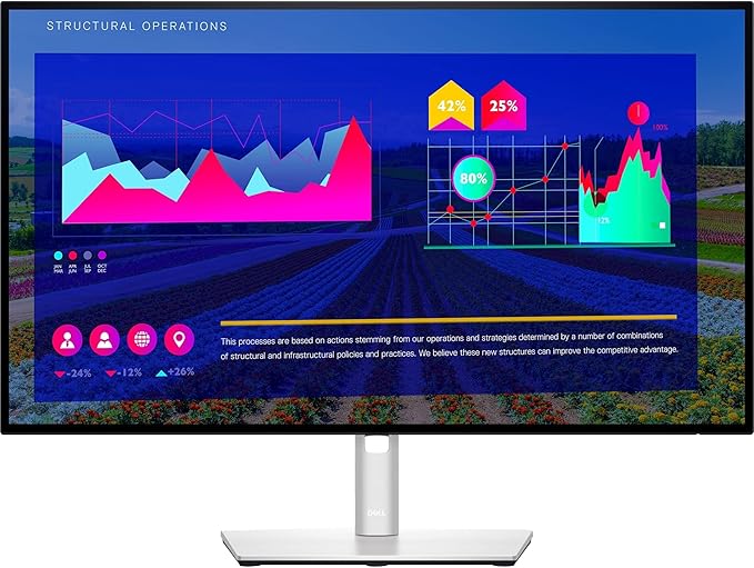 Dell U2722D - 27-inch QHD (2560 x 1440) 16:9 UltraSharp Monitor with Comfortview Plus 60Hz Refresh Rate 100% sRGB 1.07 Billion Colors Platinum Silver (Renewed)