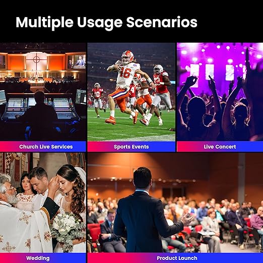 iuZee NDI PTZ Camera Controller Real-time 5-Inch LCD Screen Preview Support PoE Powered IP Controller Keyboard with 4D Joystick for Church Live Streaming Events etc. NDI License Included