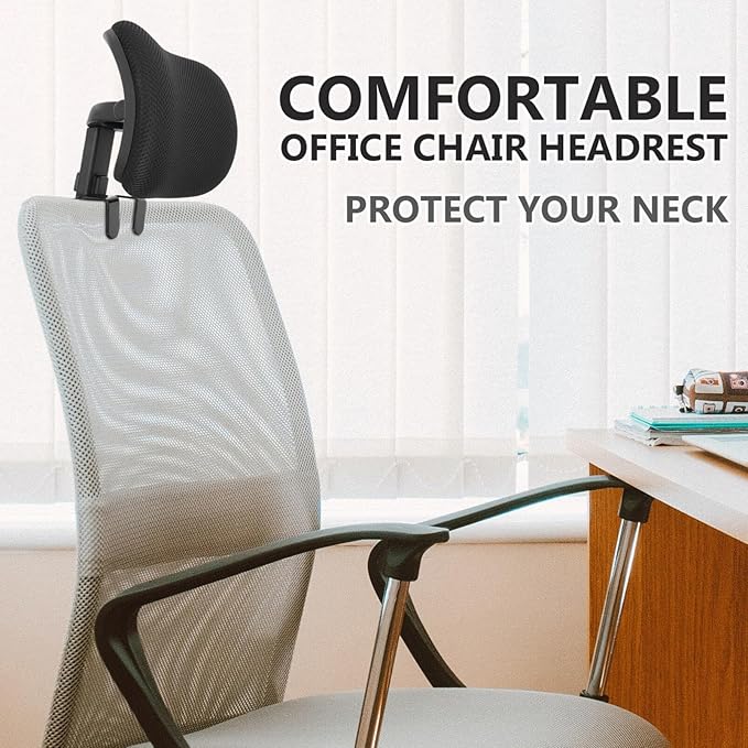 Ciieeo Adjustable Office Chair Neck Support Attachment - Ergonomic Chair Back Headrest Lifter for Enhanced Comfort and Posture Fits Home and Office Chairs 11X8.65 Inches
