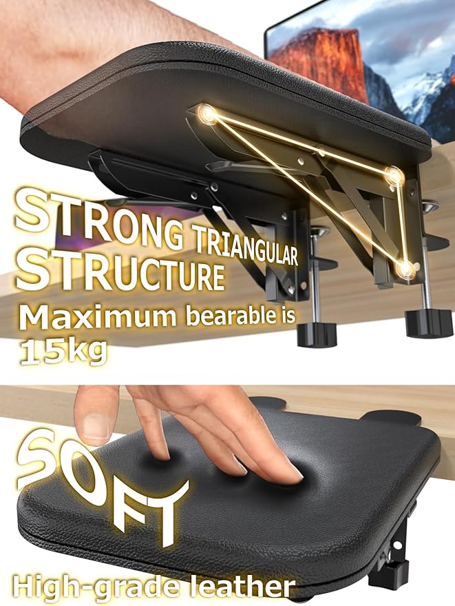 NODOCA Arm Rest for Desk Ergonomics Wrist Rest Desk Extender Soft Sponge Built-in Comfortable Arm Support for Desk Foldable Elbow Rest for Desk Home Office(1pcs)