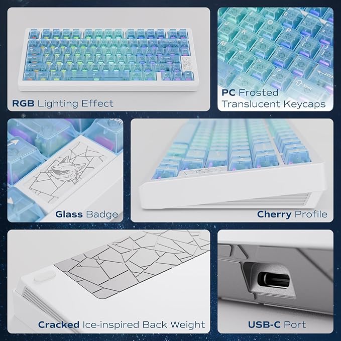 Mechanical Keyboard Chilkey Slice75 HE Gaming Keyboard Wired 75% Hall Effect Magnetic Aluminum Keyboard with WS Flux HE Clacky Switch Rapid Trigger 8K Polling Per-Key RGB Custom PC/Mac Support