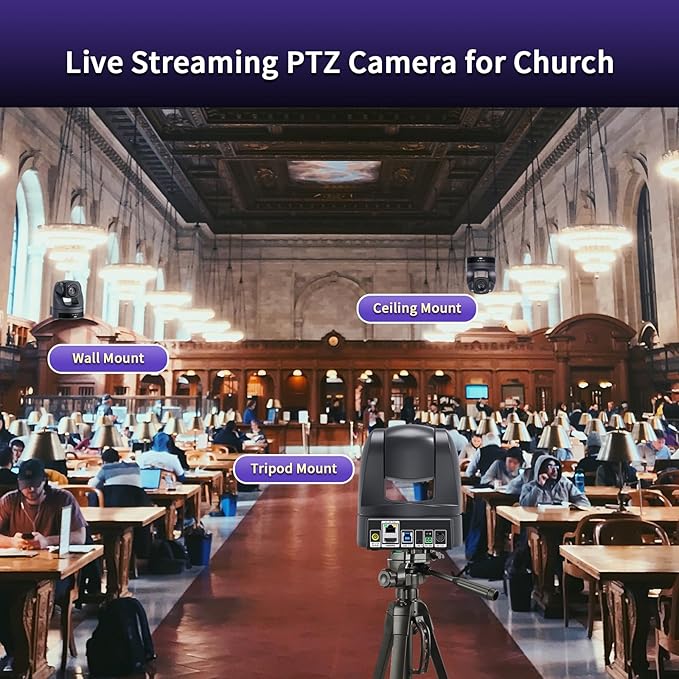 HDMI PTZ Camera 20X USB Video Conference Camera Webcam Live Streaming for Church Worship/Events Services/EducationWorks with ZoomSkypeOBS (4K)