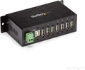 StarTech.com 7-Port USB 2.0 Hub - Metal Industrial USB-A Hub with ESD Protection &amp 350W Surge Protection - Din Rail Wall or Desk Mountable - TAA Compliant USB Expander Hub (ST7200USBM)