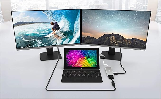 j5create USB A Hub with HDMI VGA Ethernet + USB C to USB Type-A Adapter (JUD380 + JUCX15X2)