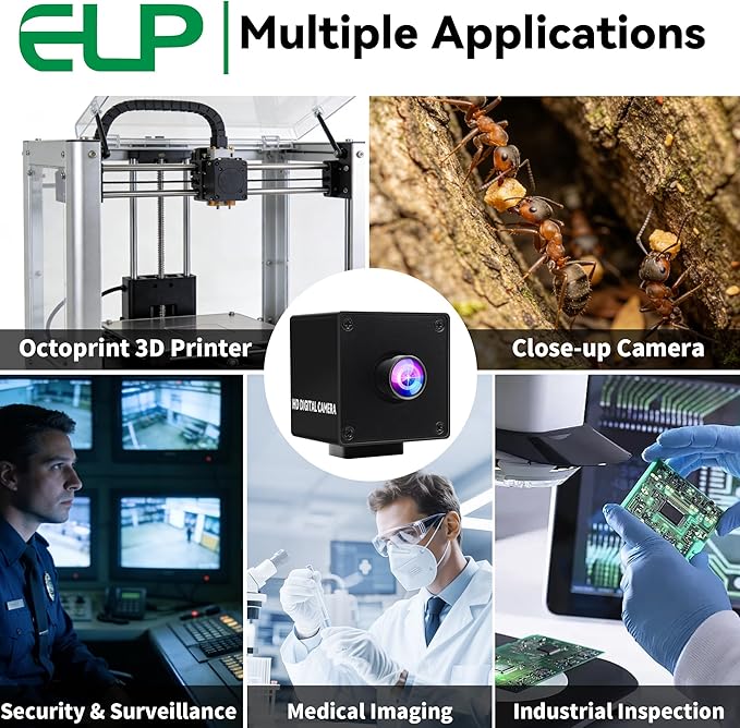 ELP Ultra HD 20MP USB3.0 Camera for Computer Mini UVC 3840P USB3.0/2.0 Lightburn Cameras for Windows Linux Mac Pi Wide Angle 95°(H) AR2020 High Speed 4K 30FPS Webcam for PC Laptop Jetson Nano