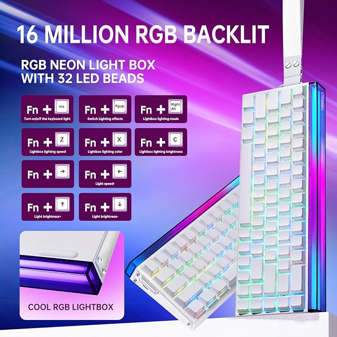 Aula Hero 68 HE 60% Gaming Keyboard Wired Hall Effect Magnetic Switch Keyboard with Adjustable Actuation Fast Trigger Mode 8K Hz Polling Rate 0.125ms LatencySide Printed PBT Keycaps RGB Backlit