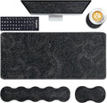 Keyboard Wrist Rest and Mouse Pad with Wrist Support Set Ergonomic CoasterMemory FoamEasy Typing Pain ReliefLarge XL Desk Mat 31.5x 11.8Topographic Contour