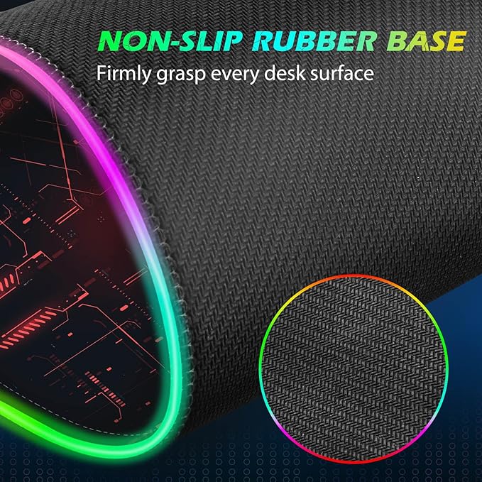 ToLuLu RGB Gaming Wireless Charging Mouse Pad 5/7.5/10/15W 10 Light Modes LED Mouse Pad Computer Keyboard Mat Mousepad 800x300x4MM Extended Large Desk Mat for Gaming MacBook Laptop PCCool Red