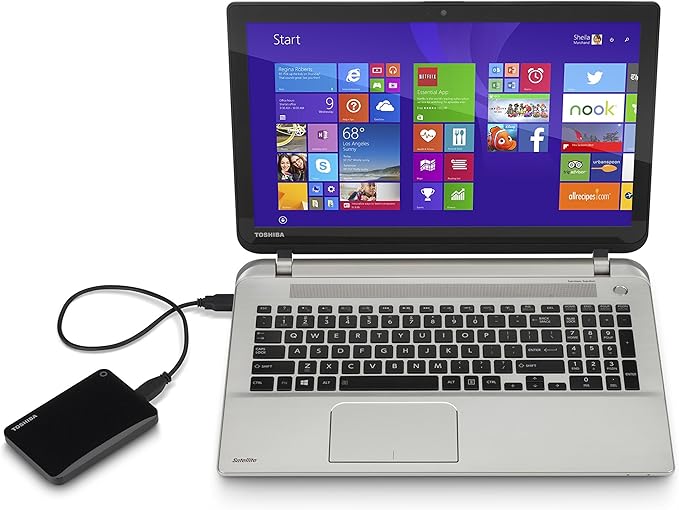 Toshiba Canvio Connect II 1TB Portable Hard Drive Black (HDTC810XK3A1)