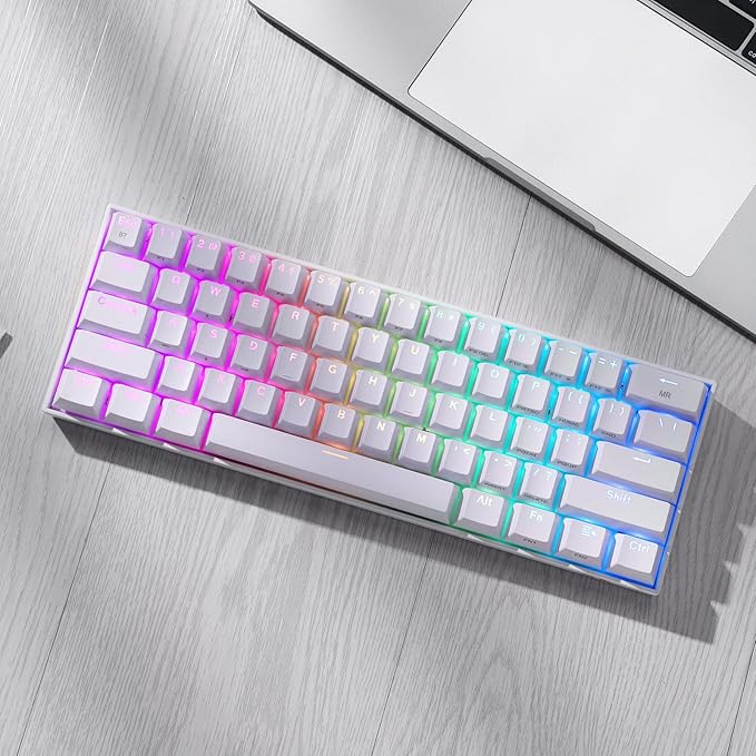 Redragon K530 Pro Draconic 60% Wireless RGB Mechanical Keyboard BT/2.4Ghz/Wired 3-Mode 61 Keys Compact Gaming Keyboard w/Hot-Swap Socket Free-Mod Plate Mounted PCB &amp Linear Red Switch