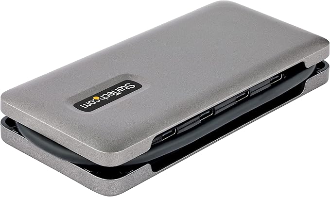 StarTech.com 4-Port USB-C Hub 4X USB-C Ports USB 3.1-10Gbps - Portable USB C Hub w/ 100W Power Delivery Pass-Through - USB Type C Hub w/ 12.6in/32cm Wrap-Around Cable - USBC Splitter (HB31CM4CPD3)