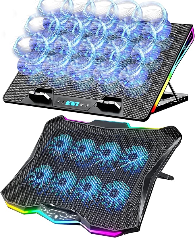 AICHESON AA3 Gaming Laptop 8 Cooling Fans and RGB Lights AA2 Laptop Cooler Set
