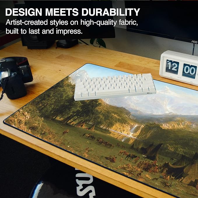 MPCO. Original Large Gaming Desk Mat – 36 x 17 Duraglyde Western Landers-Peak Full Desk Mouse Pad for Smooth Precision – Non-Slip Washable Extra-Large PC Mouse Pad for Gaming Sessions