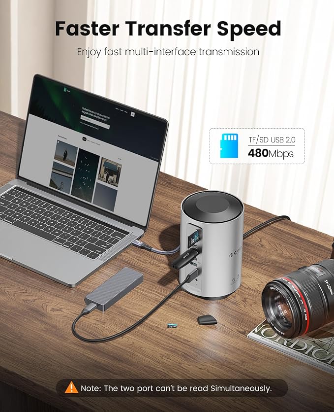 ORICO USB-C Triple Monitor Docking Station with 3 HDMI Ports 15-in-1 USB C Laptop Dock for MacBook Pro M1/M2/Windows 7 USB Ports Ethernet100W PD SD/TF Card Reader 3.5mm Audio (Silver)