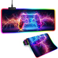 XL Led Gaming Mouse Pad with 14 Light Modes - Light Up Gamer Mouse Pad31.5 x 11.8in Non-Slip Gamepad Style RGB Large Gamer MousepadBlack Long Glowing Gaming Accessories for DeskWaterproof