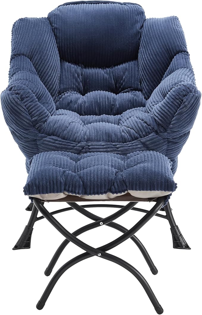 Donext Swivel Accent Chair - 360° Rotating Reading Chair with Car Clothes Hanger Indoor Lounge Armchair.（31ln- Blue）