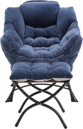 Donext Swivel Accent Chair - 360° Rotating Reading Chair with Car Clothes Hanger Indoor Lounge Armchair.（31ln- Blue）