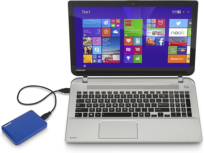 Toshiba Canvio Connect II 1TB Portable Hard Drive Blue (HDTC810XL3A1)