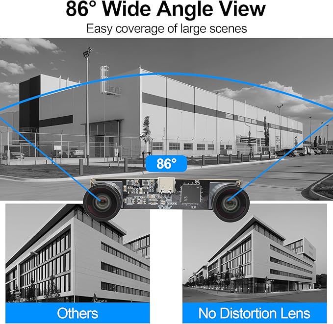 MMlove Monochrome USB Stereo Camera Module with Synchronous Dual Lens and Global Shutter800P 120fps Wide Angle High Speed 3D Webcam for VR Face RecognitionPC/Laptop/Raspberry Pi
