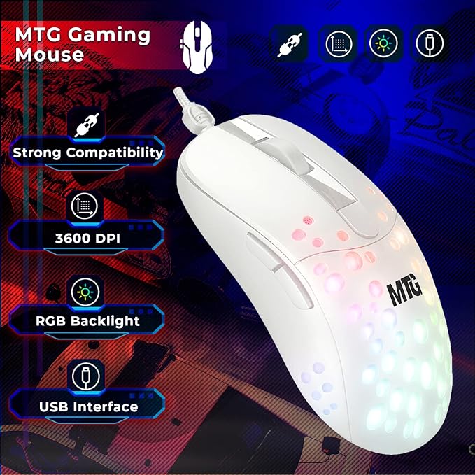 Gaming Kit for PC RGB Keyboard and Mouse Gaming Headphone Large LED Desk Mat with Smooth Surface with RGB Modes for Desktop Computer Xbox and PS4 Gamers - MTG 4 in 1 Combo