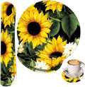 Keyboard Wrist Rest and Mouse Wrist Rest Pad with Cup CoasterMade of Memory FoamErgonomic SupportEasy-Typing and Pain Relieffor Gaming Office Home ComputerNice Sunflowers Floral