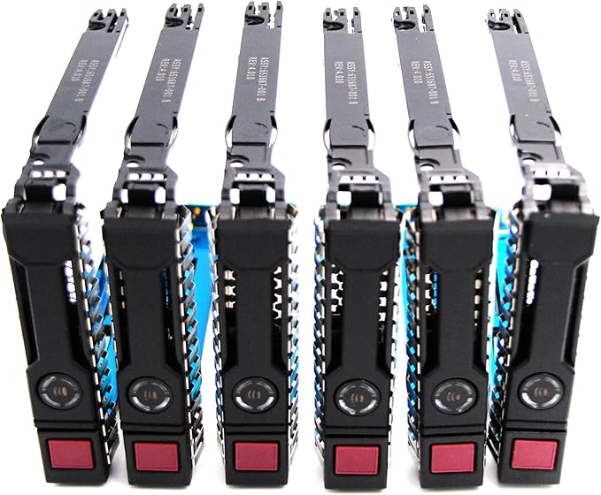 2.5 SFF SAS SATA SSD Hard Drive Carrier Tray Caddy 651687-001 651699-001 Compatible for HP Proliant ML310 DL120 Gen8 G8 Gen9 G9 Server Serie (6-Pack)