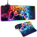 XL RGB Gaming Mouse Pad with 14 Light Modes - Light Up Gamer Mouse Pad31.5 x 11.8in Non-Slip Gamepad Style Led Large Gamer MousepadBlack Long Glowing Gaming Accessories for Desk Waterproof