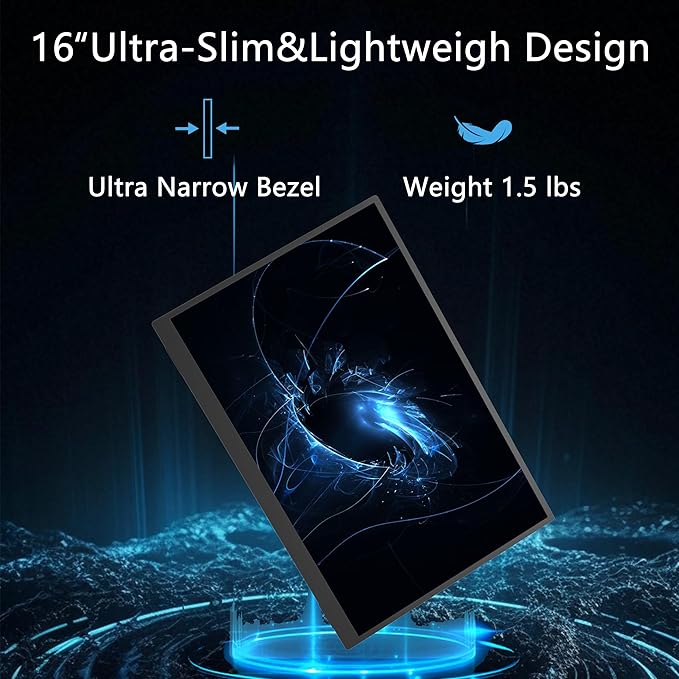Portable Monitor 16” 2.5K 144Hz 2560x1600 HDR Gaming MonitorHDMI USB C Travel Screen with Stand &amp SpeakerExternal Monitor for Laptop Mac PC Phone PS4/5