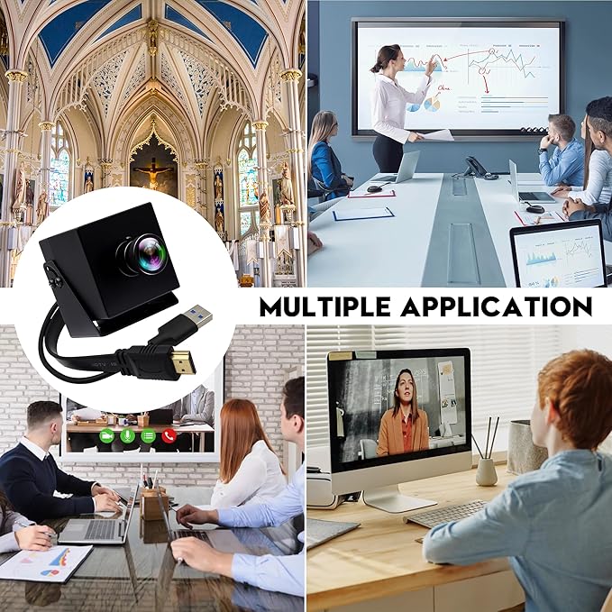HDMI USB Camera 60fps High Speed Camera 4K HDMI USB3.0 Simultaneous Output PC Camera 2X Digital Zoom Camera with 120 Degree No Distortion Lens Supply for Church Services Worship Education Work