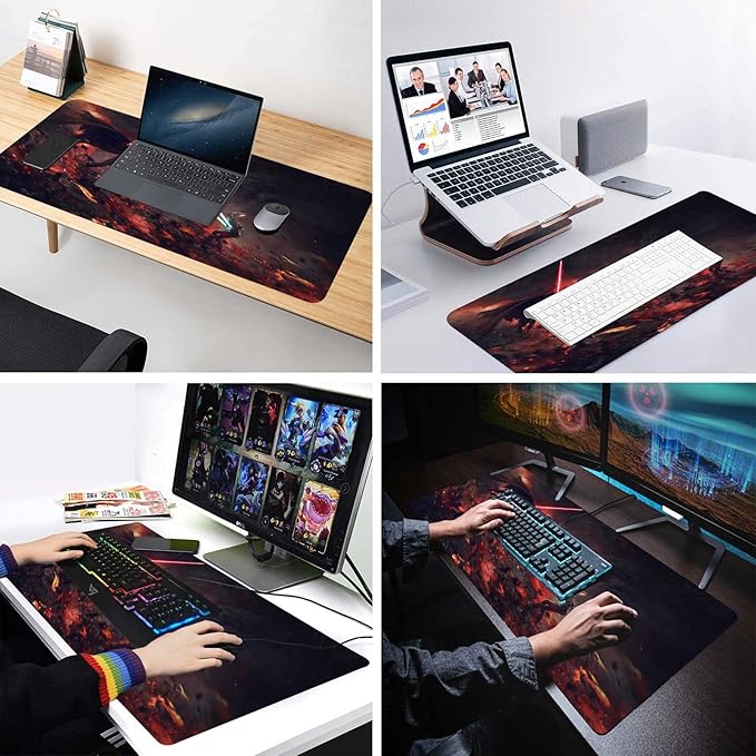 XXL Mouse Pad Ahsoka-Tano Vs VaderExtra Large Gaming Mousepad Laptop Desk MatNon-Slip Rubber BaseStitched EdgesSmooth FabricComputer Keyboard &amp Mice Combo Pads for Office Game 31.5x15.7