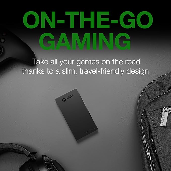 Seagate Game Drive SSD for Xbox 1TB External Solid State Drive - 3.5 Inch USB 3.2 Gen 1 with built-in Green LED and Rescue Services (STLD1000400)