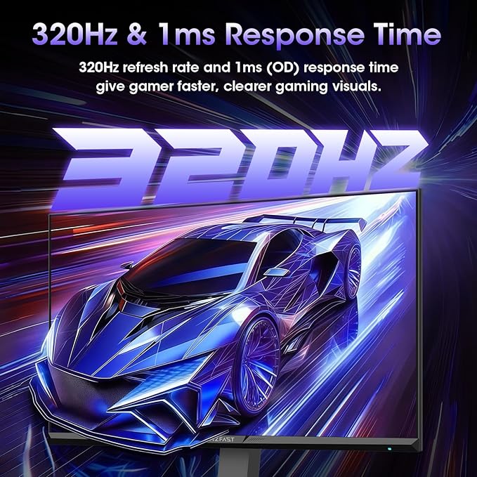 Amzfast 27 Inch Gaming Monitor 320Hz 240Hz WQHD 2560 x 1440p Fast IPS Monitor 1ms G-SYNC Compatible HDR400 135% sRGB 99% DCI-P3 PIP/PBP Height Adjustable HDMI 2.1 x 2&ampDP 1.4 x 2 G27F6Q MAX