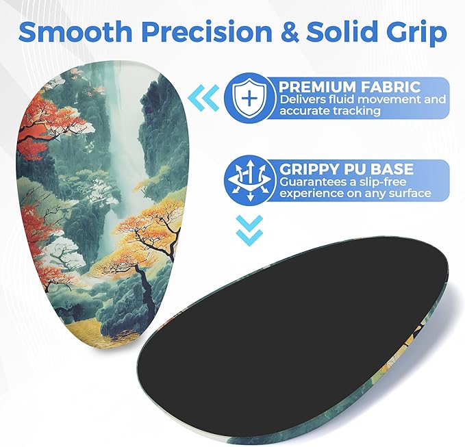 Ergonomic Mouse Pad with Wrist Support Memory Foam Wrist Rest for Pain Relief &amp Carpal Tunnel Non-Slip Base for Office Computer PC Laptop (12x8x1.2inch Japanese Forest)