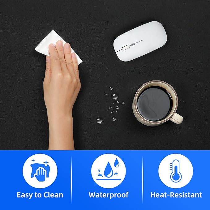 3 in 1 Wireless Charging Mouse Pad Gaming Mousepad with Wireless Charger Multiple Devices Compitable with Watch/iPhone/Airpods Large Desk Mat 90 x 40cmDesk Pad for MacBook PC Laptop-Black