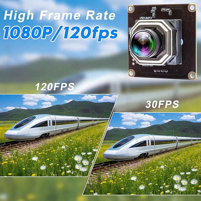 USB Camera Module 4K Autofocus Webcam 1080P@120fps High Speed Low Light 12MP Wide Angle No Distortion Lightburn PC Cam for Industrial Inspection Altimeter Microscope 3D Printer