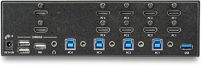 StarTech.com StarTech.com 4-Port Dual Monitor HDMI KVM Switch with Audio &amp USB 3.0 hub - 4K 30Hz - 4 PC Mac Computer KVM Switch Box for HDMI Display  TAA (SV431DHD4KU)