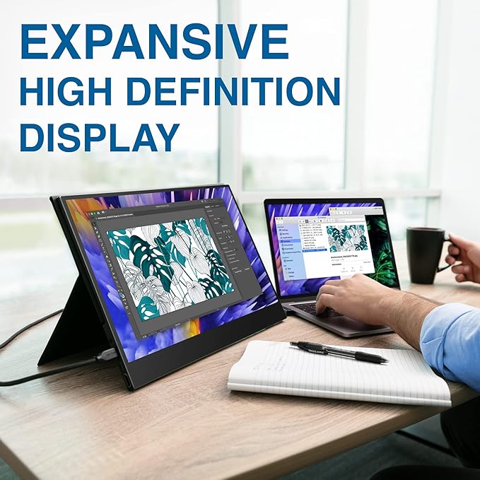 SideTrak Solo 17.3” Touchscreen Portable Full HD LED Monitor Laptop Dual Screen Computer Extender with Large Display Cover for PC Gaming &amp Chrome HDR Enabled Powered by USB-C® or HDMI