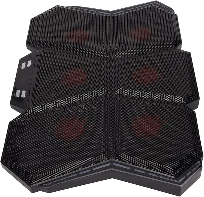 LerLaptop FanLaptop Cooling PadLaptop Cooling Aming Laptop CoolingTablet Cooling PadLaptop Cooler 6 High Speed Silent Fans 2600RPM 12 RGB Modes with LED Sn for 12in to 17in Lap