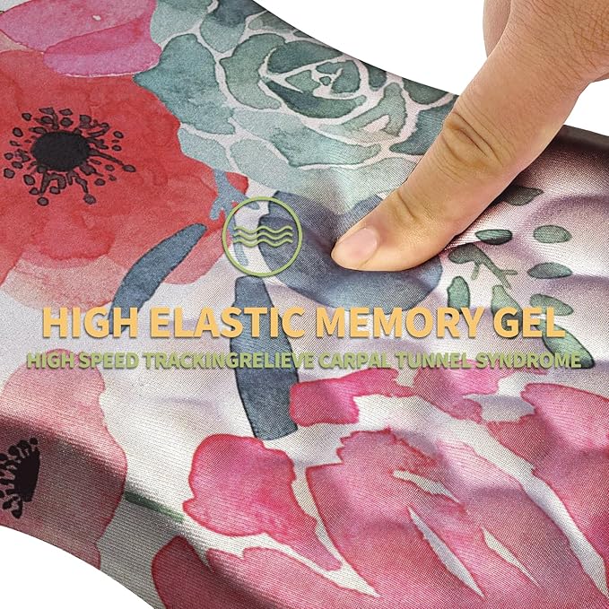 Ergonomic Mouse Pad with Wrist Rest Support Massage Design Mouse pad Relief Carpal Tunnel Pain Entire Memory Foam Non-Slip Mouse Pad Computer Mouse Pads for Wireless Mouse Pad Beautiful Flowers