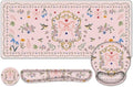 Romantic Pink Floral Mouse Pad XXL Large Desk Mat Extended Reading Desk pad 4PCS Non-Slip Rubber Base Computer Big Mousepads for Work Game Office Home Decor Gifts Accessories I Cute Collection