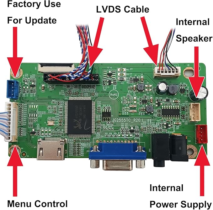 LCD Controller Driver Board for iPad Air Panel A1475 A1476 1536x2048 HDMI VGA Video Control