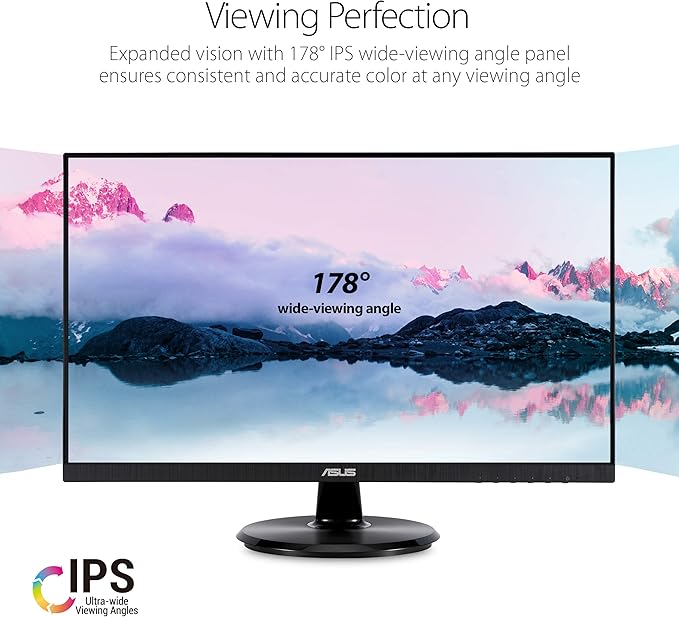 ASUS 24-Inch Desktop Monitor - 1080P Full HD 75Hz IPS Adaptive-Sync/FreeSync Eye Care HDMI DisplayPort VGA Frameless VESA Wall Mountable - VA24DQ