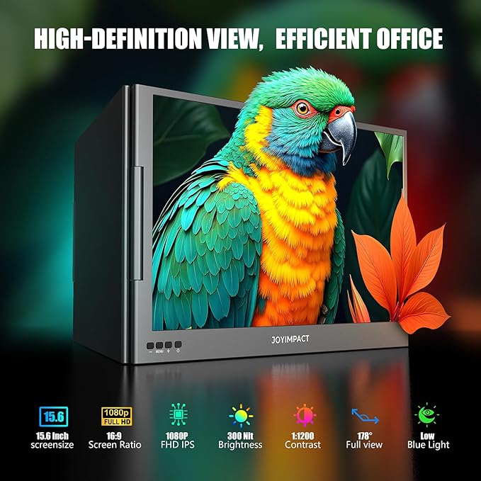 Dual Screen Laptop Monitor Extender 15.6 Fully Compatible Laptop Triple Screen Extender FHD 1080P IPS Portable Monitor for Laptops 12~17 inch Plug &amp Play with USB-C for Win/Mac/PS5/Switch/PS4