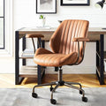 High Back Office ChairModern Swivel Office ChairBrown Suede Fabric Gaming ChairHeight Adjustable Home Office Desk Chair with Lumbar Support