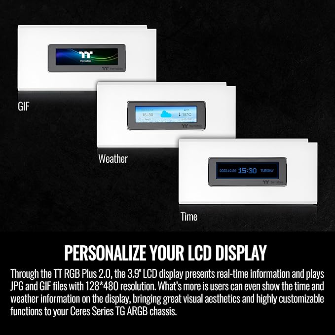 Thermaltake Ceres Series Snow LCD Panel Kit 3.9 LCD Display Supported by TT RGB Plus 2.0 Software Presents Real time Information Easy customization AC-064-OO6NAN-A1