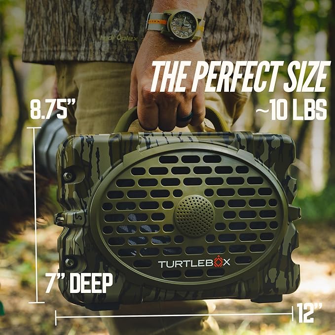 Turtlebox Gen 2: Loud! Outdoor Portable Bluetooth 5.0 Speaker | Rugged IP67 Waterproof Impact Resistant &amp Dustproof (Mossy Oak (Bottomland) Mossy Oak (Bottomland))