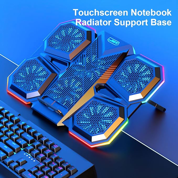 Quiet Cooling Pad Laptop Cooling Pad with 6 Cooling Fans 2 USB Port for 12.1-17.3in Laptop Gaming Notebook Cooling Stand