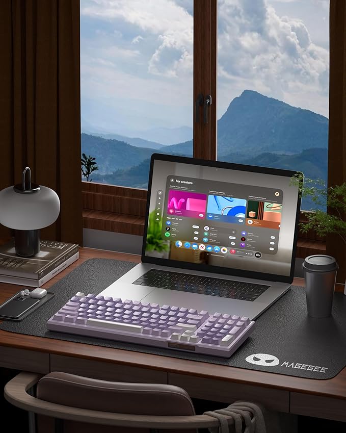 MageGee SKY98 Mechanical Gaming Keyboard 96% Gasket Hot Swappable Wired Custom Creamy Keyboard with 5-Layer Sound Dampening RGB Backlit NKRO for Win/Mac (Violet Violet Switch)