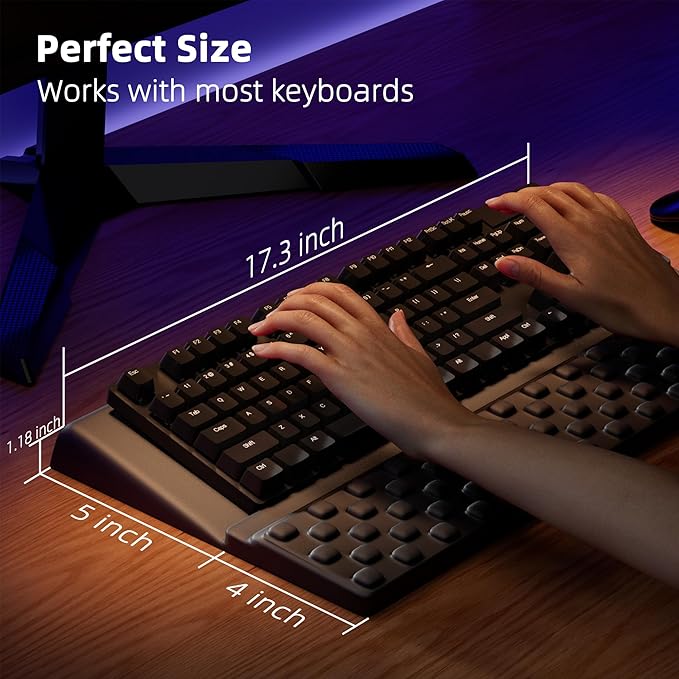Ospelelf Keyboard Stand with Wrist Rest Comfy Ergonomic Keyboard Riser Holder for Office Home