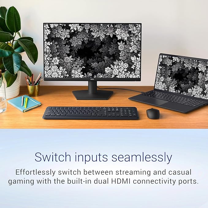 Dell 23.8 144Hz FHD Monitor IPS 1ms Display 16:9 AMD FreeSync VESA Ultra-Thin Bezels Flicker Free Anti-Glare 2X HDMI Black